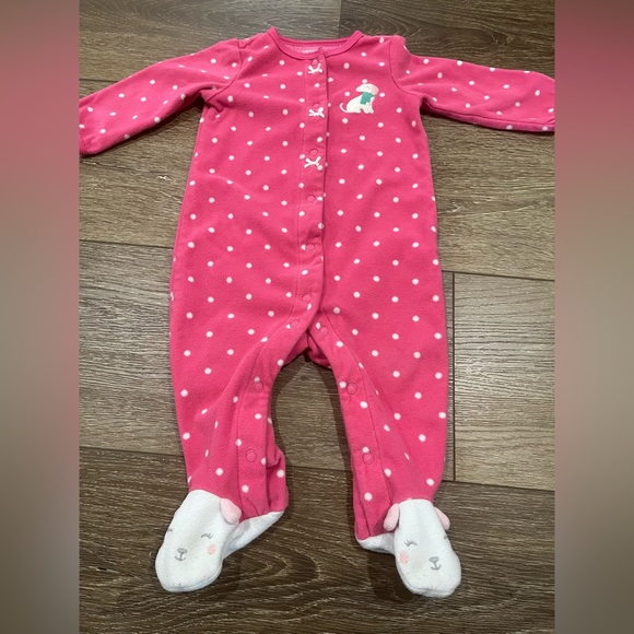 Girls Carters pajama bundle 6 month/OS pajama bundle 3 pairs pajamas - Picture 3 of 9